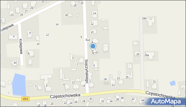 Przystajń, Sojczyńskiego Stanisława, 6, mapa Przystajń