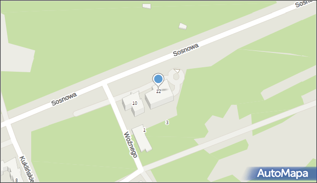 Puławy, Sosnowa, 12, mapa Puław