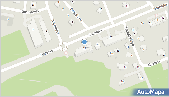 Puławy, Sosnowa, 22, mapa Puław