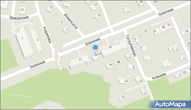 Puławy, Sosnowa, 24, mapa Puław