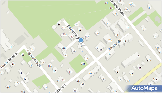 Puławy, Sowińskiego Józefa, gen., 9, mapa Puław