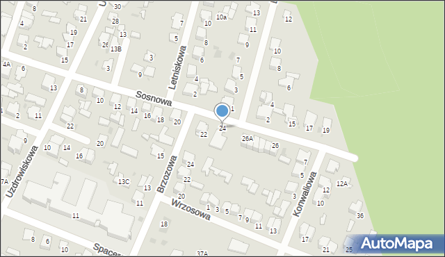 Pułtusk, Sosnowa, 24, mapa Pułtusk
