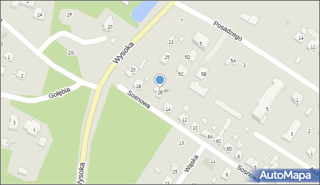 Puszczykowo, Sosnowa, 16, mapa Puszczykowo