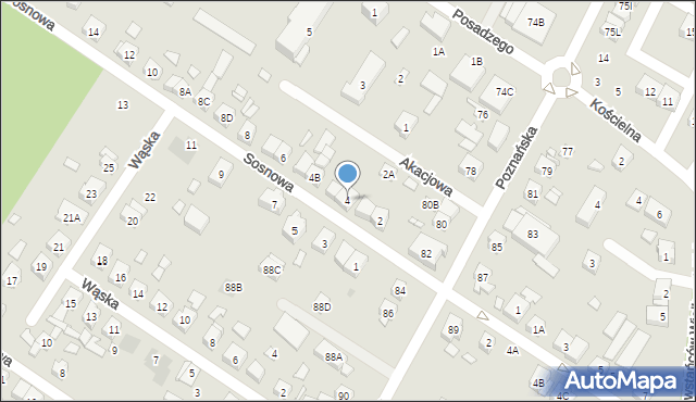 Puszczykowo, Sosnowa, 4, mapa Puszczykowo