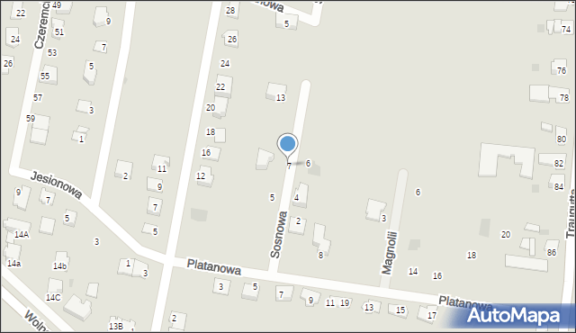 Pyskowice, Sosnowa, 7, mapa Pyskowice