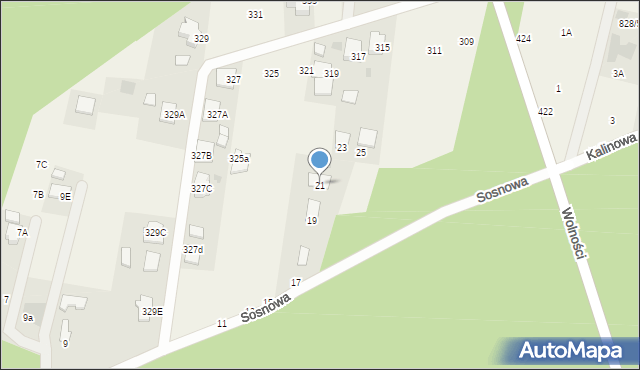 Pysznica, Sosnowa, 21, mapa Pysznica