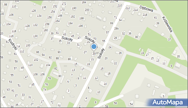 Radawa, Sokoły, 23, mapa Radawa