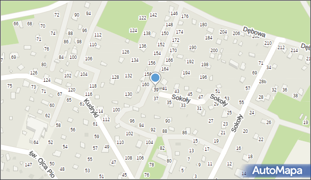 Radawa, Sokoły, 39, mapa Radawa