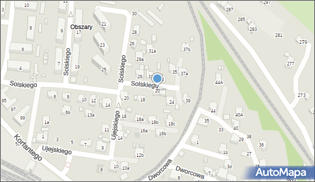 Radlin, Solskiego Ludwika, 20, mapa Radlin