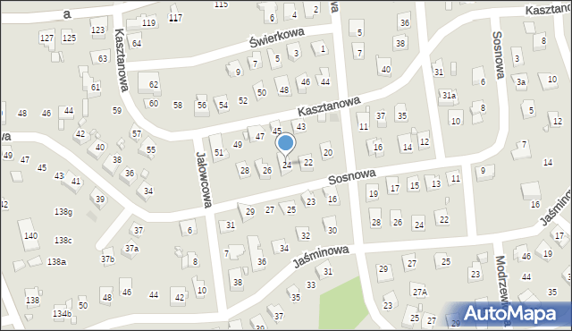 Radlin, Sosnowa, 24, mapa Radlin