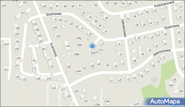 Radlin, Sosnowa, 37b, mapa Radlin