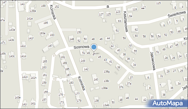 Radlin, Sosnowa, 47, mapa Radlin