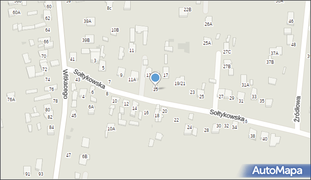 Radom, Sołtykowska, 15, mapa Radomia