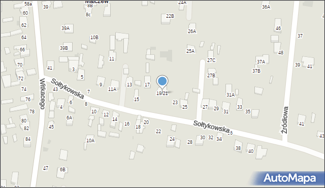 Radom, Sołtykowska, 19/21, mapa Radomia