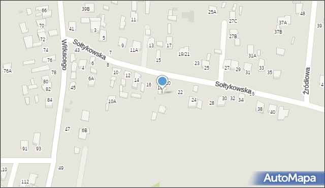 Radom, Sołtykowska, 20A, mapa Radomia