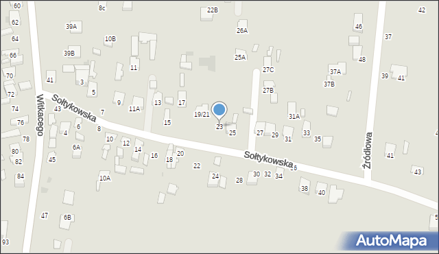 Radom, Sołtykowska, 23, mapa Radomia