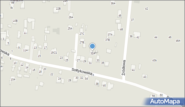 Radom, Sołtykowska, 31A, mapa Radomia