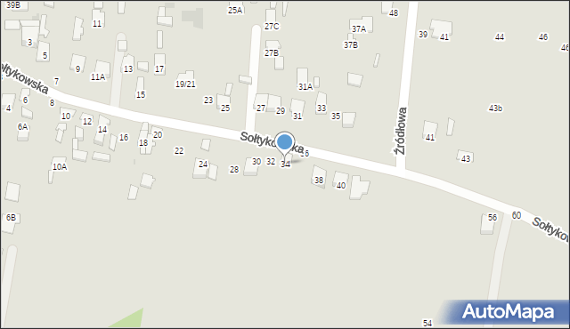 Radom, Sołtykowska, 34, mapa Radomia