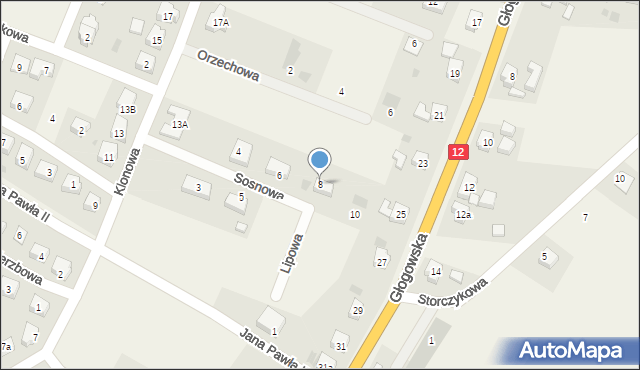 Radwanice, Sosnowa, 8, mapa Radwanice