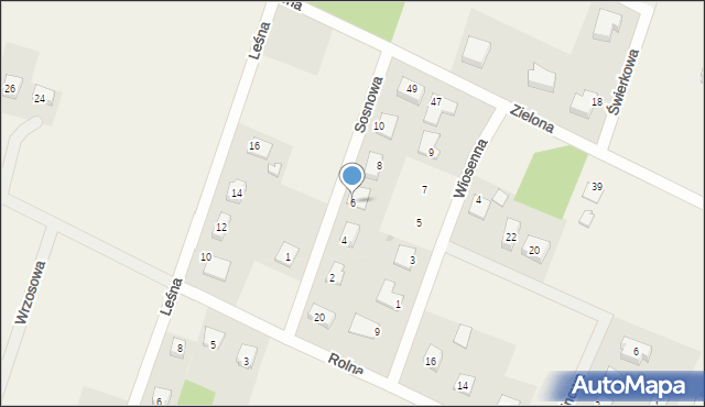 Radzanowo, Sosnowa, 6, mapa Radzanowo