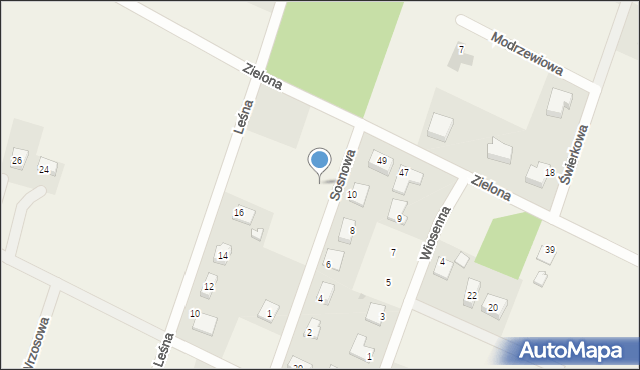 Radzanowo, Sosnowa, 9, mapa Radzanowo