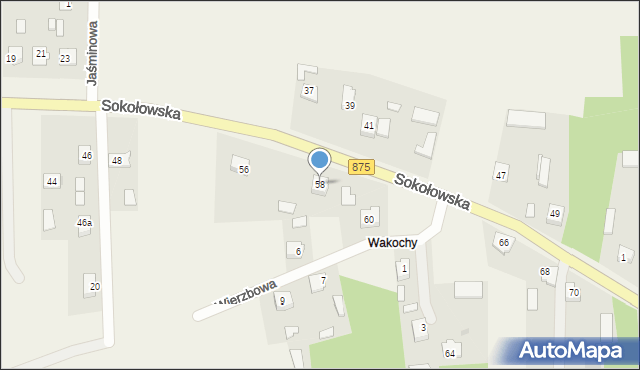 Raniżów, Sokołowska, 58, mapa Raniżów