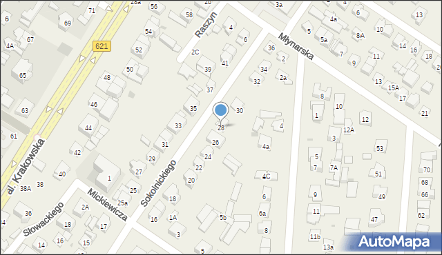 Raszyn, Sokolnickiego, 28, mapa Raszyn