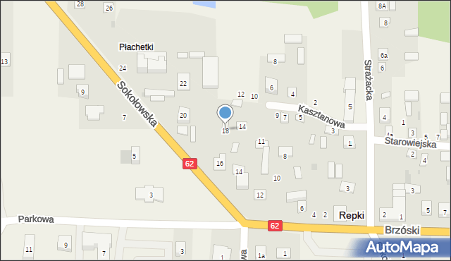 Repki, Sokołowska, 18, mapa Repki