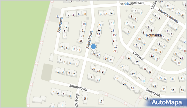 Rotmanka, Sosnowa, 15, mapa Rotmanka