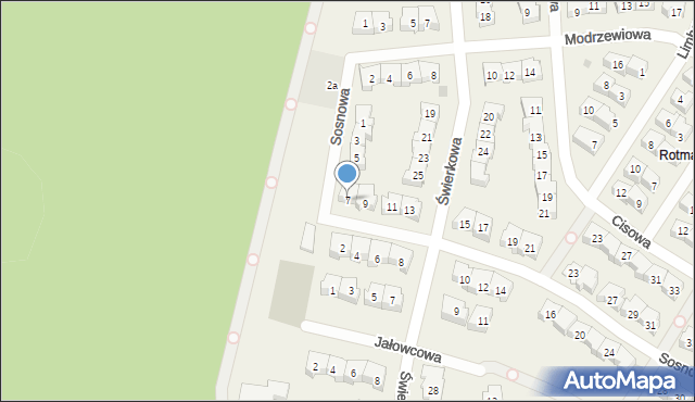 Rotmanka, Sosnowa, 7, mapa Rotmanka