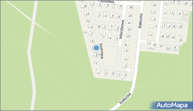 Rowy, Sosnowa, 1, mapa Rowy