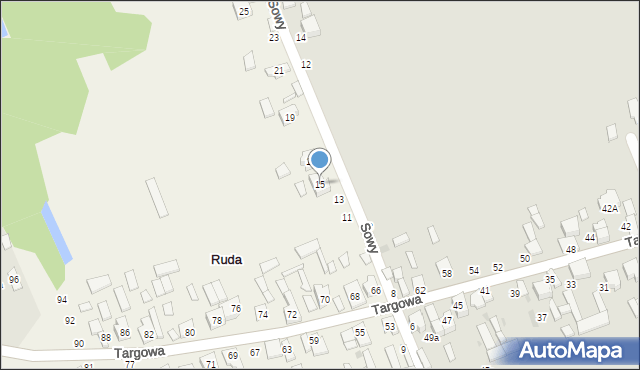 Ruda, Sowy-Visa Wincentego, 15, mapa Ruda