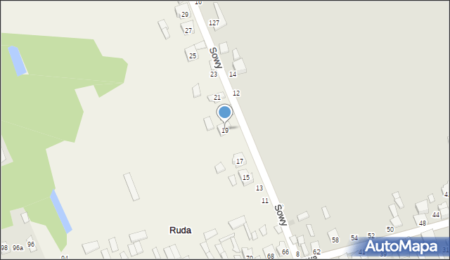 Ruda, Sowy-Visa Wincentego, 19, mapa Ruda
