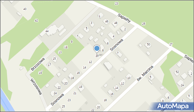 Ruda, Sosnowa, 10, mapa Ruda