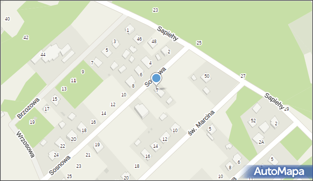 Ruda, Sosnowa, 7, mapa Ruda