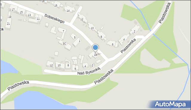 Ruda Śląska, Sobieskiego, 1A, mapa Rudy Śląskiej