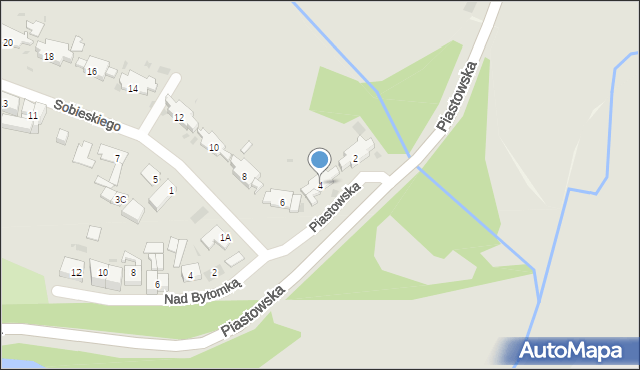 Ruda Śląska, Sobieskiego, 4, mapa Rudy Śląskiej