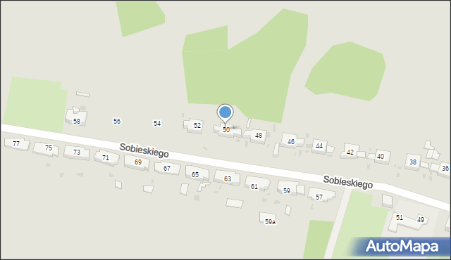 Ruda Śląska, Sobieskiego, 50, mapa Rudy Śląskiej