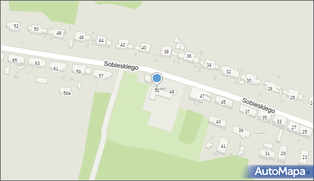 Ruda Śląska, Sobieskiego, 51, mapa Rudy Śląskiej
