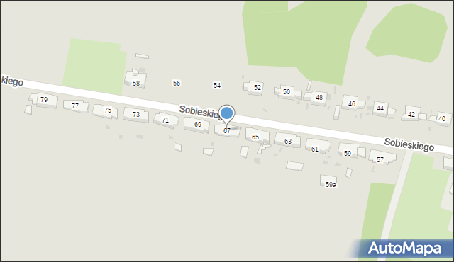 Ruda Śląska, Sobieskiego, 67, mapa Rudy Śląskiej