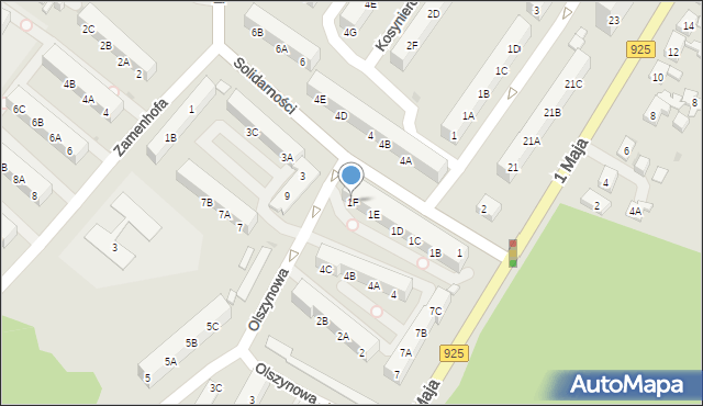 Ruda Śląska, Solidarności, 1F, mapa Rudy Śląskiej