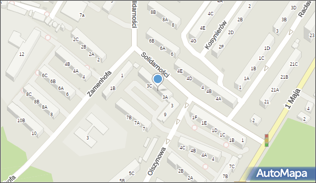 Ruda Śląska, Solidarności, 3B, mapa Rudy Śląskiej