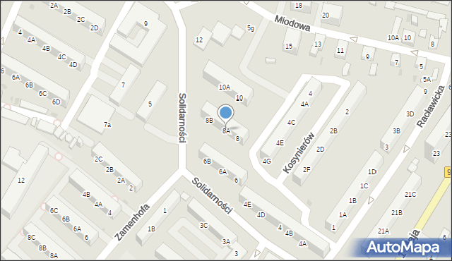 Ruda Śląska, Solidarności, 8A, mapa Rudy Śląskiej