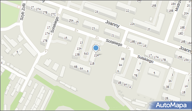 Ruda Śląska, Solskiego Ludwika, 11A, mapa Rudy Śląskiej