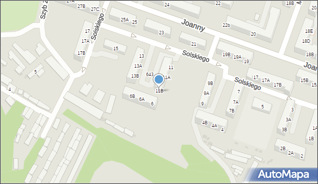 Ruda Śląska, Solskiego Ludwika, 11B, mapa Rudy Śląskiej