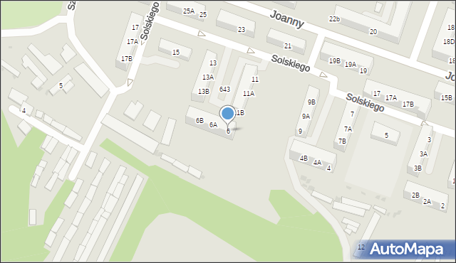 Ruda Śląska, Solskiego Ludwika, 6, mapa Rudy Śląskiej