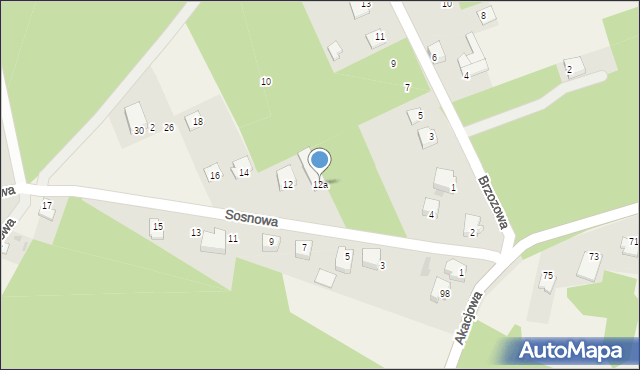 Ruda Talubska, Sosnowa, 12a, mapa Ruda Talubska