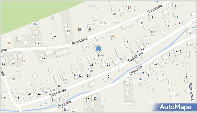 Rudno, Sosnowa, 9, mapa Rudno