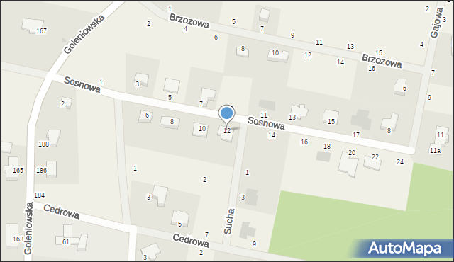 Rurzyca, Sosnowa, 12, mapa Rurzyca