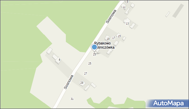 Rybakowo, Sosnowa, 23, mapa Rybakowo